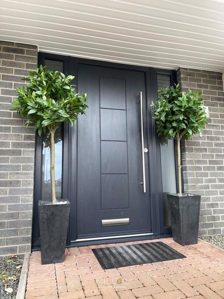 Dark grey solid composite door